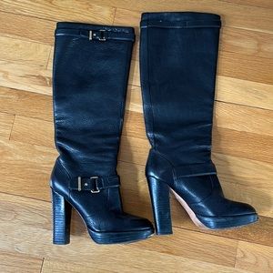 Coach knee high heeled boots